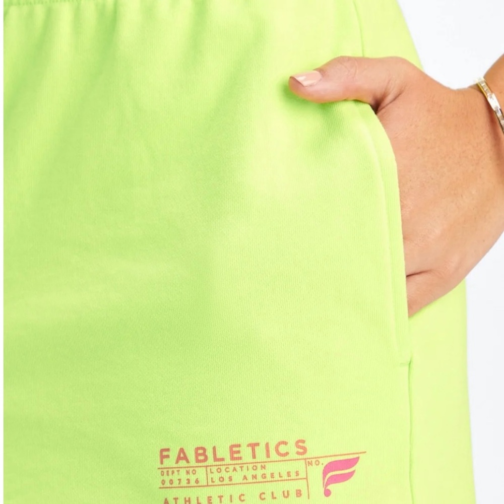 Fabletics Women's Neon Green Lightweight Sweatshorts Size L